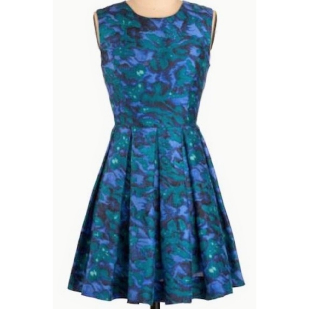NWOT Silk Fit and Flare Pleat A-Line Vintage Style Dress